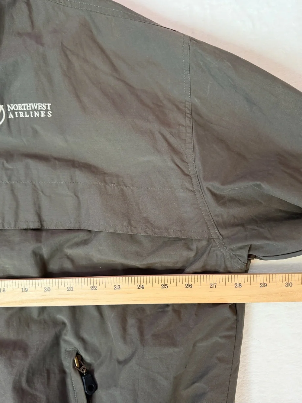 Vintage Y2K Northwest Airlines Windbreaker Jacket Brown‎ 2X Full Zip